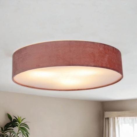 Plafonnier métal E27 rond Ø 50 cm rose plafonnier moderne 3 lampes