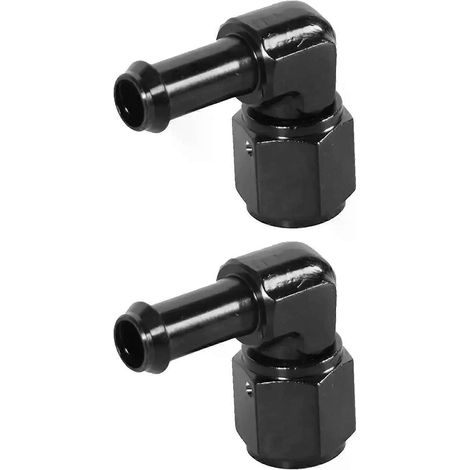 AN6 AN-6 90°-Drehgelenk-Winkelverschraubung mit Innengewinde, Schnellkupplung aus schwarz eloxiertem Aluminium, für Schläuche. (1/5)