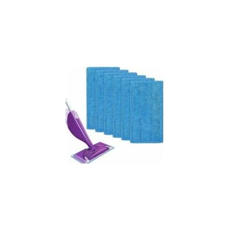 Chiffons de rechange réutilisables pour Swiffer WetJet Mist, vadrouilles en microfibre pour le nettoyage des sols, bleu, 6 pièces Crezuo (1/4)