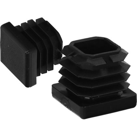 Tappo interno quadrato in plastica 25x25 mm. Borsa di colore nero 200 unità. (1/5)