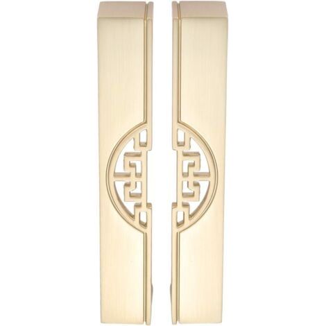 Set of 2 golden furniture handles, 128 mm center-to-center, vintage style for bedroom, kitchen, wardrobe, and dresser cabinets (1/5)
