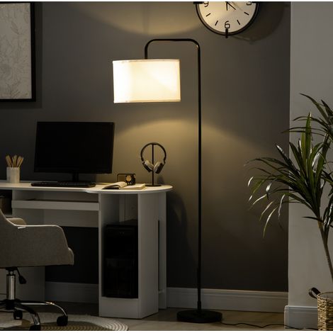 Moderne schwarze Metall-Stehlampe, Stoffschirm, 180 cm Kabel, 64 x 38 x 163,5 cm HAVRYA (1/5)
