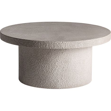 Table basse ronde en béton blanc cassé - blanc cassé (1/5)