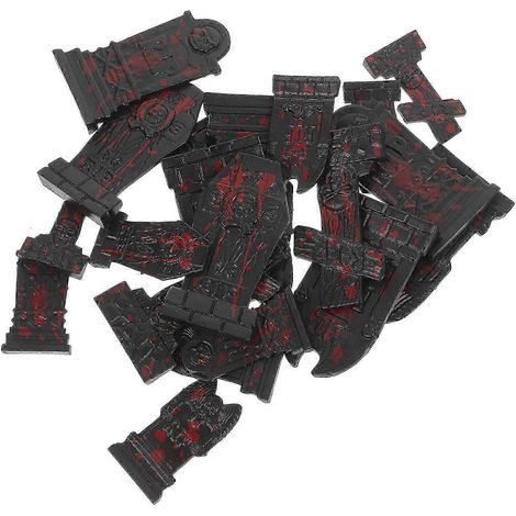 Halloween-Dekoration, Grabstein, Dekoration für Spukhäuser, kleiner schwarzer Grabstein aus Kunststoff, 20er-Set (1/5)