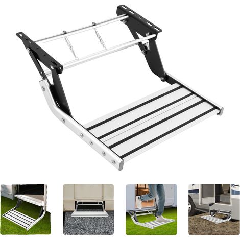 Marchepied RV pliant, alliage d'aluminium, capacité de charge de 150 kg, taille 546120 cm, pliable à 5445,515 cm, forme rectangulaire (1/5)