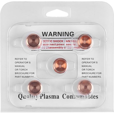Lot de 5 capuchons de protection plasma 70-100 A pour chalumeau de découpe Thermal Dynamics SL60-SL100 9-8239 (1/5)
