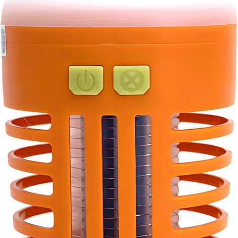 Lampe de camping portable anti-moustiques, 200lm double lumière, rechargeable USB, orange (1/3)