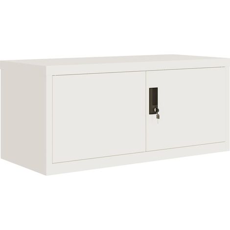 Cajonera mueble oficina con cerradura 90 x 40 x 40 cm en acero blanco DEC024528