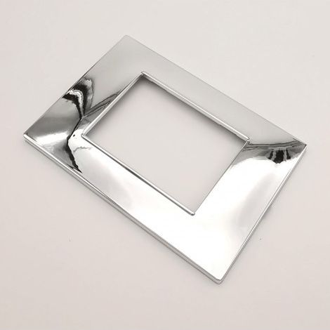 Placca 3 moduli cromo lucido compatibile Vimar Plana cromata argento
