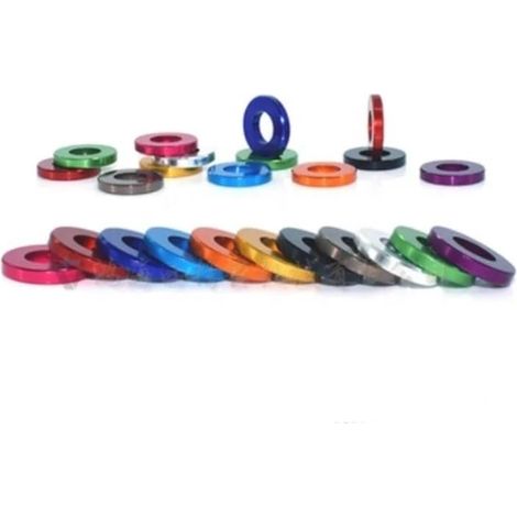 Rondelles plates en aluminium colorées génériques (10 pièces) M3 (1/5)