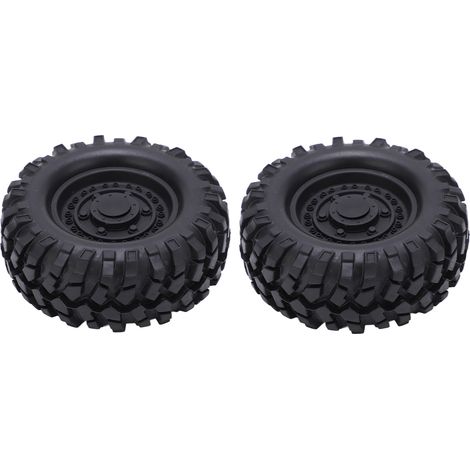 2-teiliger RC-Radreifen, robuste Aluminiumfelge, Gummi für CC01 MST D90 SCX10 1/10 RC-Offroad-Car, Schwarz (1/5)