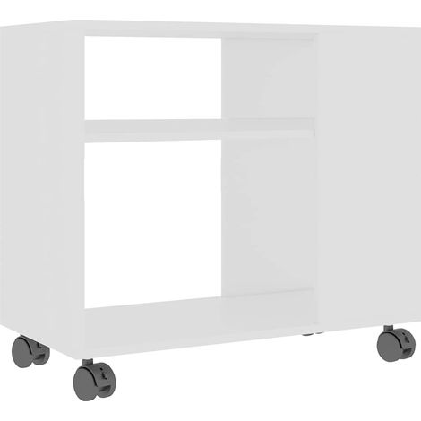 Maison Exclusive - Mesa auxiliar de madera contrachapada blanco 7 (1/5)