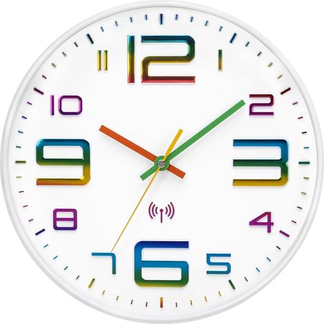 Horloge Murale Radio Pilotée Silencieuse 30cm sans Tic-Tac (1/5)