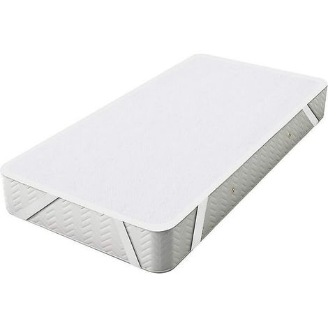 Protège-matelas 200x220 cm molleton coton pur respirant, housse de lit confortable, alèse molletonnée douce et pratique, taie de protection matelas grande taille, tissu naturel, qualité premium. (1/4)
