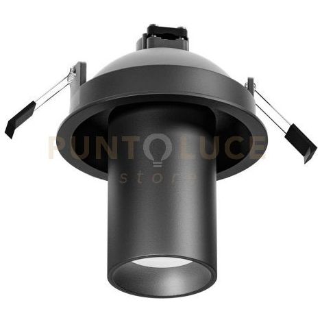 GFA1381-  FARETTO AD INCASSO ORIENTABILE 1 LUCE ATTACCO GU10 COLORE NERO SATINATO D.5,7CM