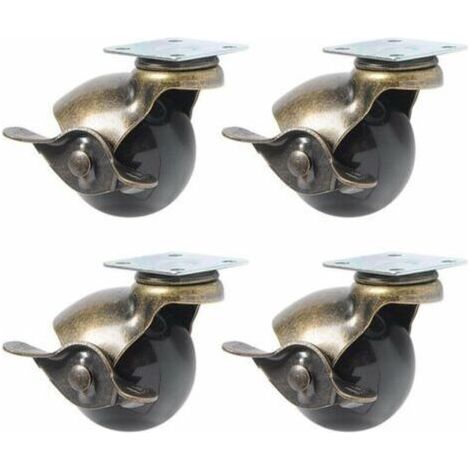 4Pcs roulette à roulettes pour pieds de meuble (1.5inch (40mm) - avec frein)