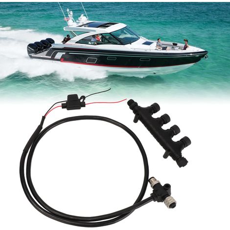NMEA 2000 Typ T Kabel mit 3A Sicherung, 1M+4 Port, M12-5 Kern. (1/5)