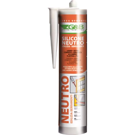 SILICONE NEUTRO PER EDILIZIA E SERRAMENTI 'GEBOSIL bianco ml 310  - G&B
