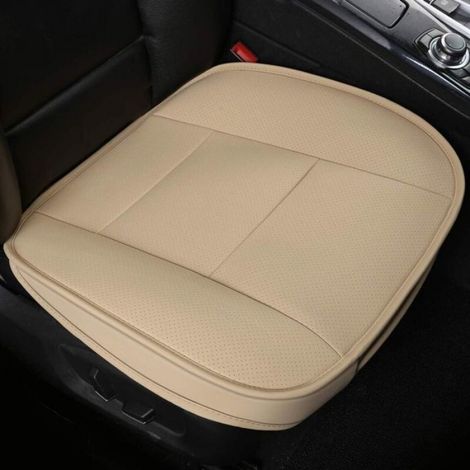 Housse De Siege Voiture - Cuir PU Respirant Etanche - Protection Avant Universelle Pour Siège Conducteur Et Passager - 1 Piece - Beige (1/4)