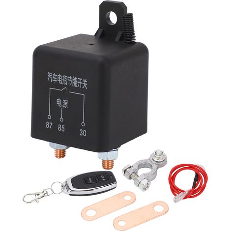Disjoncteur de batterie voiture 12V 200A, interrupteur coupure à distance sans fil, relais de démarrage avec câble (1/5)