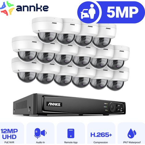 ANNKE Videoüberwachungsset 16 Kamera Intelligente Nachtsicht Überwachungssystem Fernzugriffs Kamera (1/5)