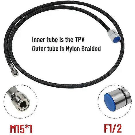Tuyau de rechange de 150 cm M151 pour robinet extractible, compatible avec les robinets d'évier et de cuisine à douchette extractible (pièces détachées pour robinetterie de cuisine/lavabo) - JXLGV (1/5)