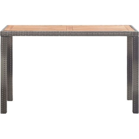 vidaXL Tavolo Giardino Antracite e Marrone 123x60x74cm Acacia