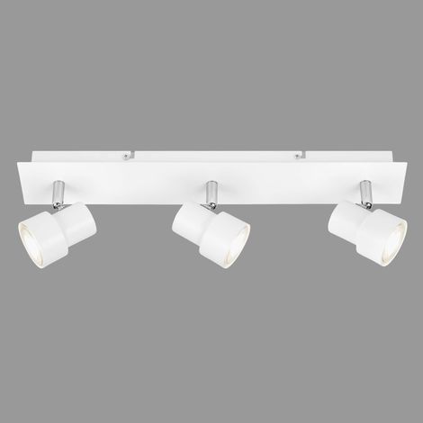 Plafonnier LED, plafonnier 3-flamme, spot orientable et inclinable, 3x GU10, 5 Watt, 460 Lumen, 3.000 Kelvin, blanc (1/5)