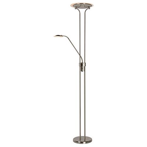 Lucide campione di LEDÂ âÂ stehlample con lampada da lettura LEDÂ âÂ Ã 25,4Â cmÂ âÂ dim.Â âÂ 1Â X w 3000Â KÂ âÂ cromato opaco, Metallo, Satin Chrome, 1 x 1 x 180 cm, Integriert 20 watts 230 volts (1/4)