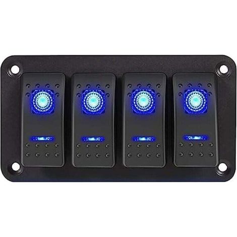 Panneau d'interrupteur à bascule, panneau de modification de yacht, 12 V-24 V DC, panneau en aluminium pour voiture, camping-car (4 bits)