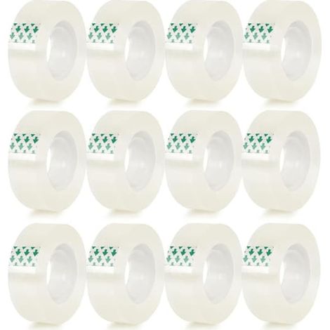 Ecleanfy - 12 rouleaux de ruban adhésif transparent, recharges pour distributeur de ruban adhésif de bureau (1/5)