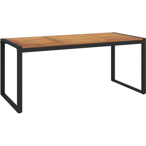 Garden Table with U-shaped Legs 180x90x75 cm Solid Wood Acacia vidaXL
