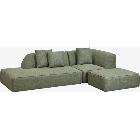 SKLUM Cardea 2-teiliges modulares Ecksofa mit Chaiselongue links und gepolstertem Hocker                                   
