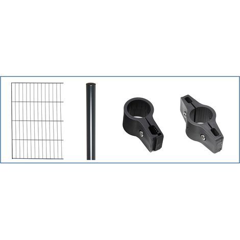 Classic ES-Mattenzaun-Set 750 L=10 m, anthrazit