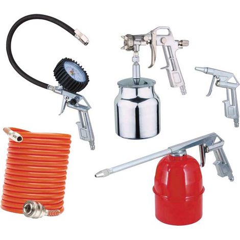 Kit accessori per compressore composta da 4 pezzi + tubo spiralato 5 metri