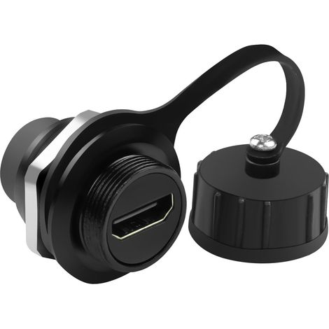 HDMI HD Affichage Connecteur 4K HDMI 2.0 Femelle à Femelle Panneau Montage Imperméable Adaptateur HDMI Traversée de Cloison Extérieur Étanche Prise, pour TV Projecteur Multimédia (1/5)