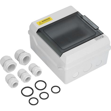 Coffret de Distribution Étanche IP66 6 Modules Rail DIN Boîte de Jonction avec Couvercle Transparent (1/5)