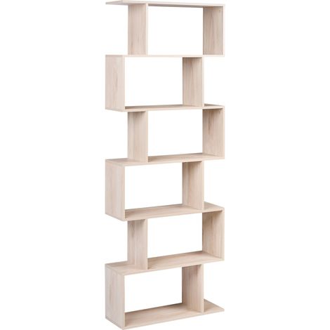 6 Tier Bookcase VALDOSA 190 cm Light Brown (1/5)