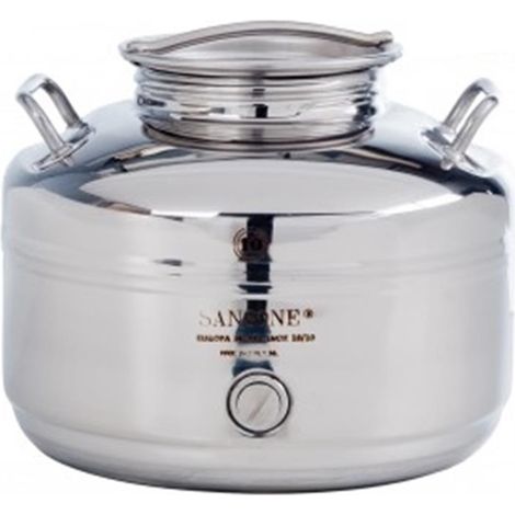 Fusto contenitore per olio acqua vino Sansone europa lt 10 saldato  giara bidone serbatoio in acciaio inox made in Italy (1/4)