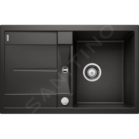Blanco Metra 45 - Évier en silgranit, 770x490 mm, avec commande de vidage, noir 525917 (1/4)