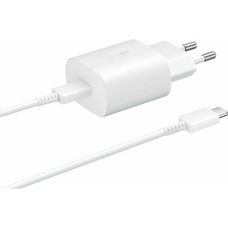 Cargador USB-C Samsung EP-TA800 blanco de carga rápida de 25 W