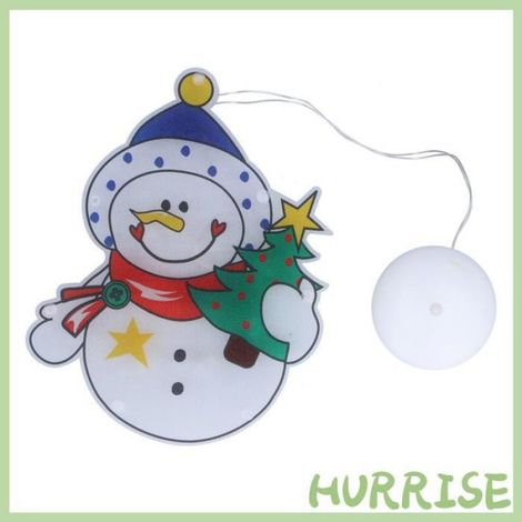 Lampe LED suspendue en forme de bonhomme de neige, alimentée par batterie, avec ventouse, décoration de salle d'arbre de noël (1/4)