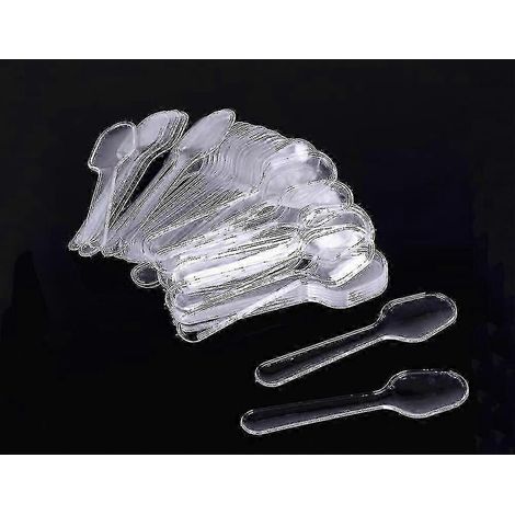 500 cuillères de dégustation transparentes jetables en plastique, petites cuillères de dégustation pour aliments et crèmes glacées (1/5)