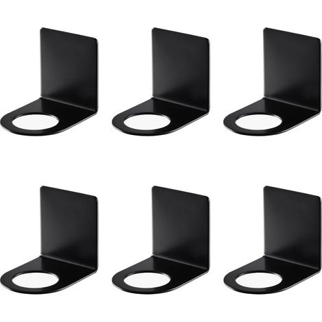 6 Pcs Support Mural pour Pompe à Main, 27/3.3mm Porte Distributeur Crochet Distributeur de Savon Support Mural Acier Inoxydable Porte-Shampooing pour Cuisine, Salle de Bainle (1/5)