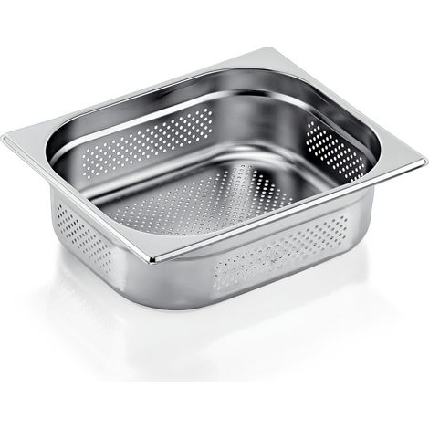 Bac inox perforé fond et côtés GN 1/2 H 100 mm 6,5 ltr GN ESSENTIALS - Was Germany