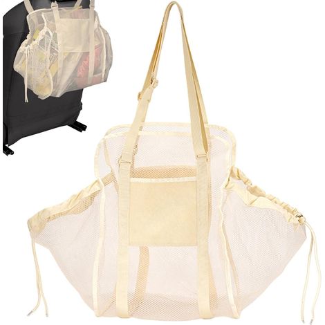 Bolsa de almacenamiento para coche, red de almacenamiento para el asiento trasero del coche, bolsa organizadora de malla multifuncional para el asiento trasero. (1/5)