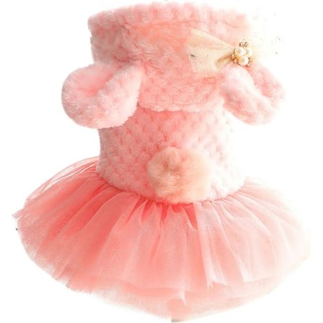 Manteau pour chien en peluche rose, taille S, vêtement chaud pour petit chien, manteau d'hiver doux et confortable (1/5)