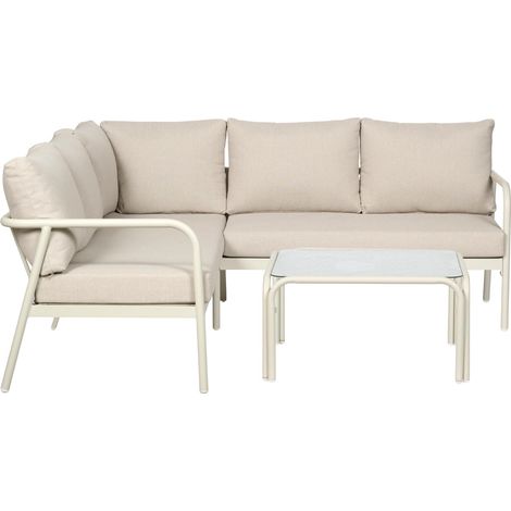 Olga Sofa-Set mit Kissen beige.