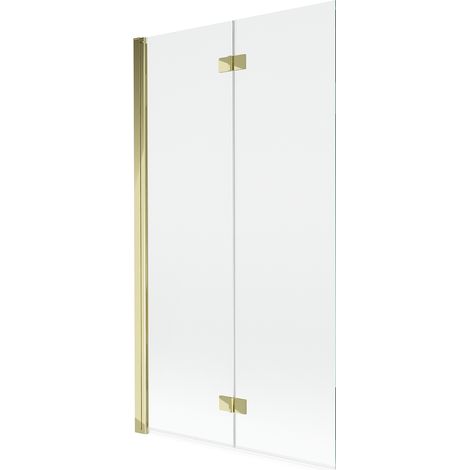 Mexen Mist paravento per doccia a 2 ante sinistro 100 x 150 cm, trasparente, dorato - 8A9-100-002-50-00-L (1/5)