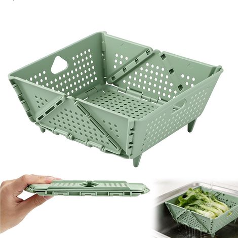 Passoire Pliable, Egouttoir Pates, Passoire Cuisine Pliable PP+TPE avec Poignées, Passoires Retractable Pliables Résistante à la Chaleur, Passoires Pliables Camping pour Légumes Fruits (1/5)